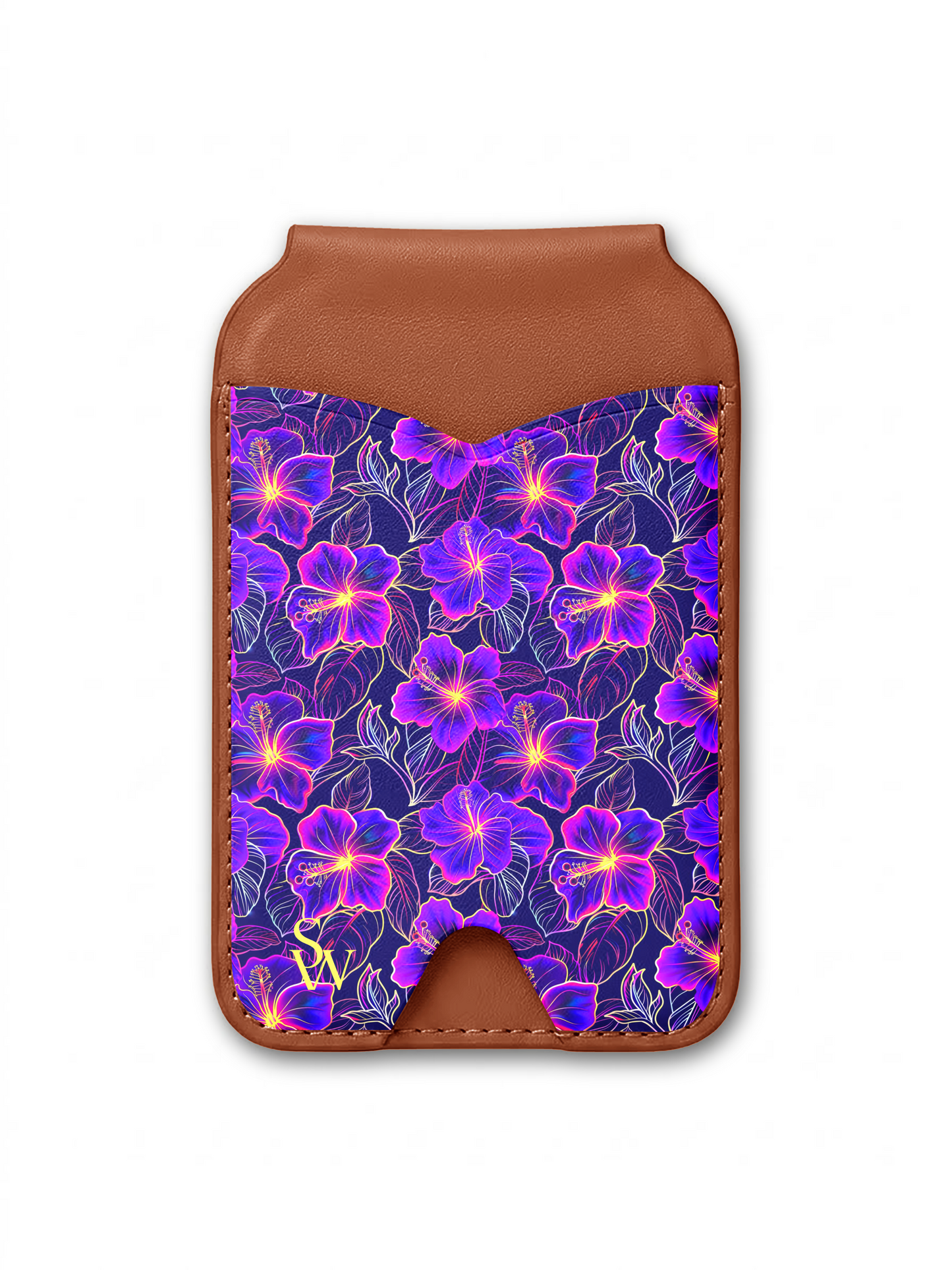 Neon Hibiscus Phone Wallet