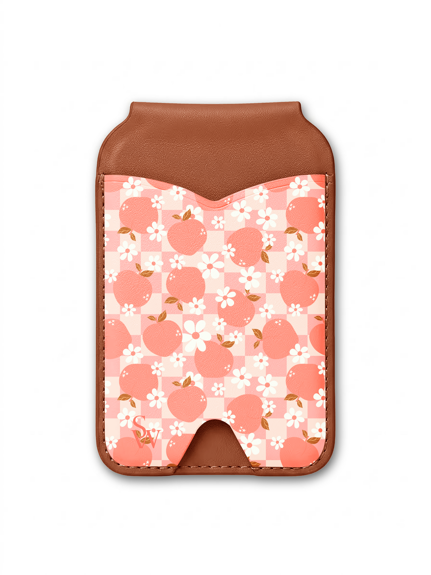 Peach Patch Phone Wallet
