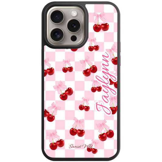Checkered Cherries Phone Case