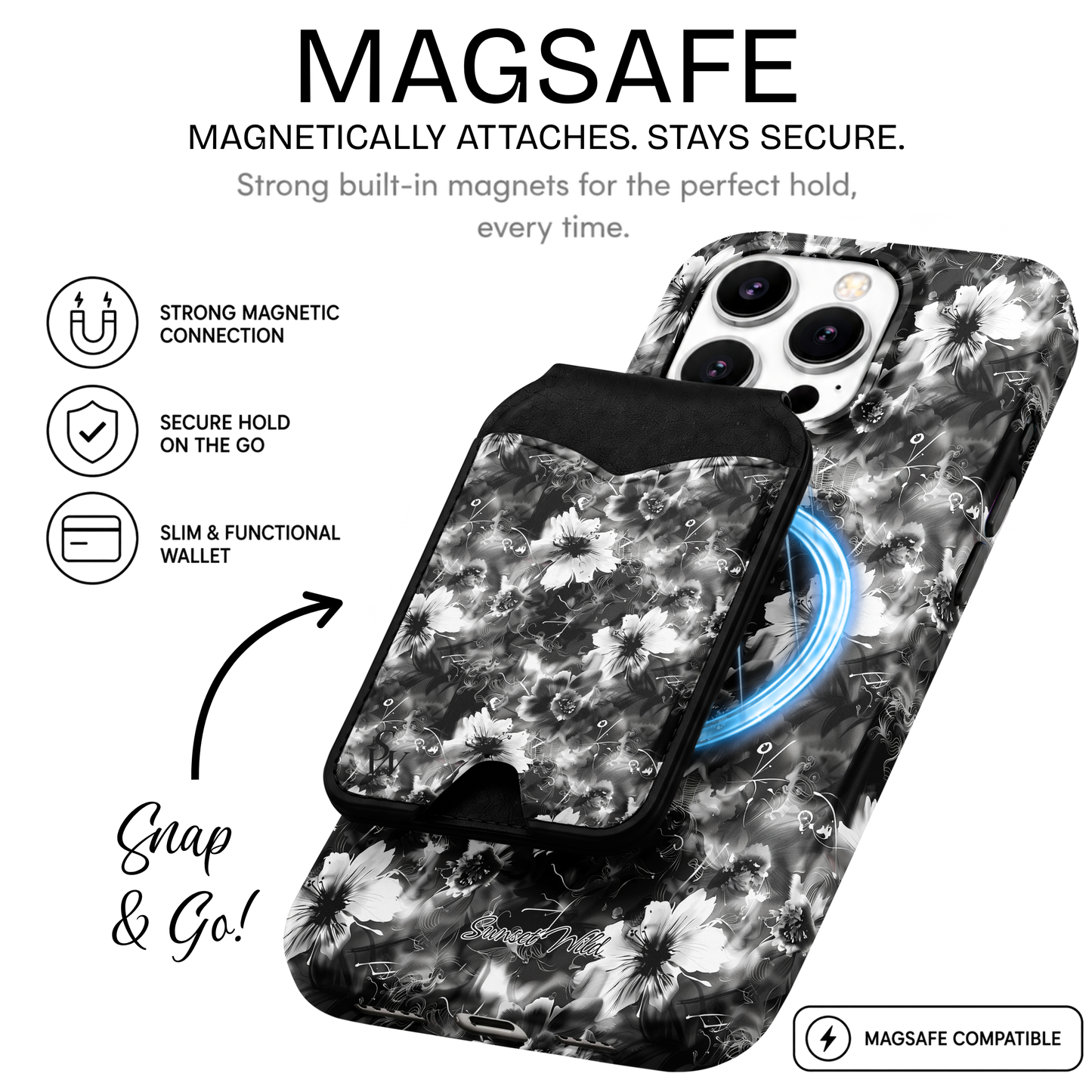 Midnight Bloom Phone Wallet