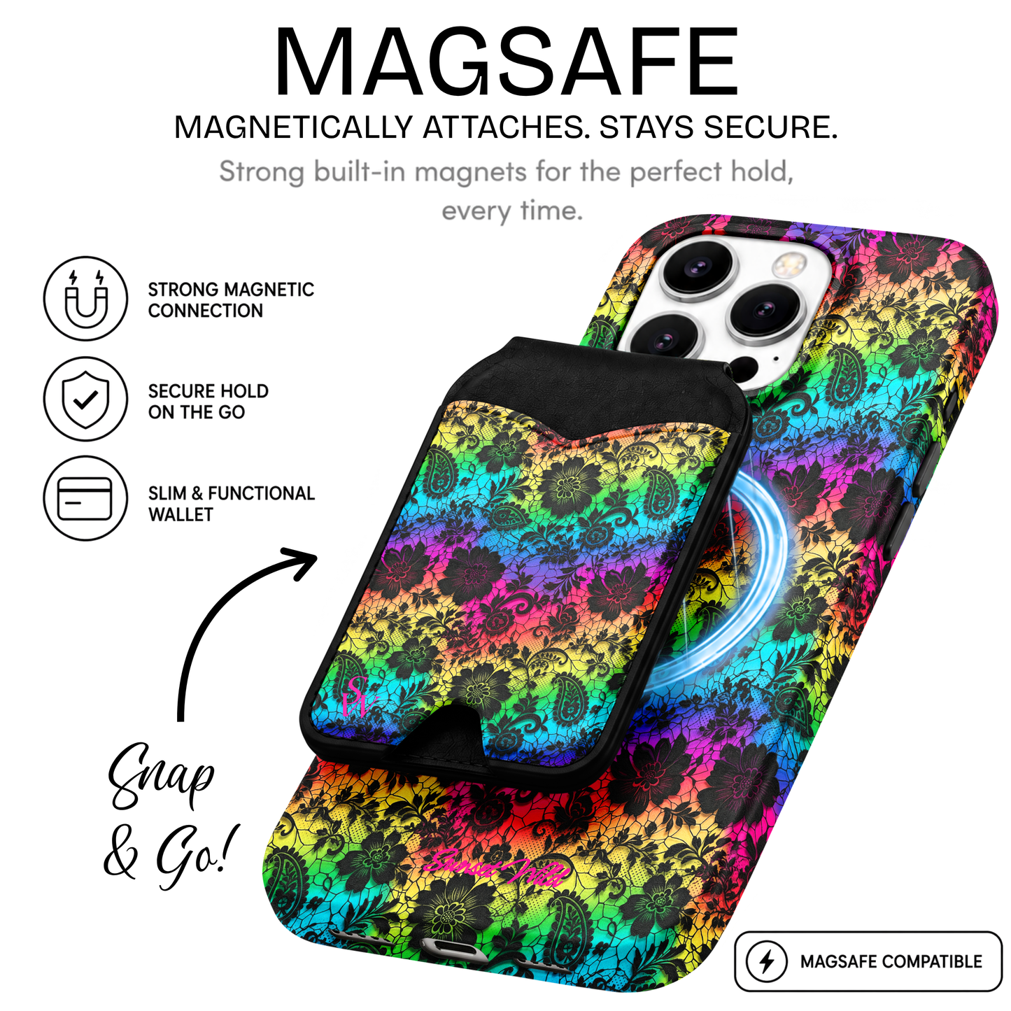Neon Lace Phone Wallet
