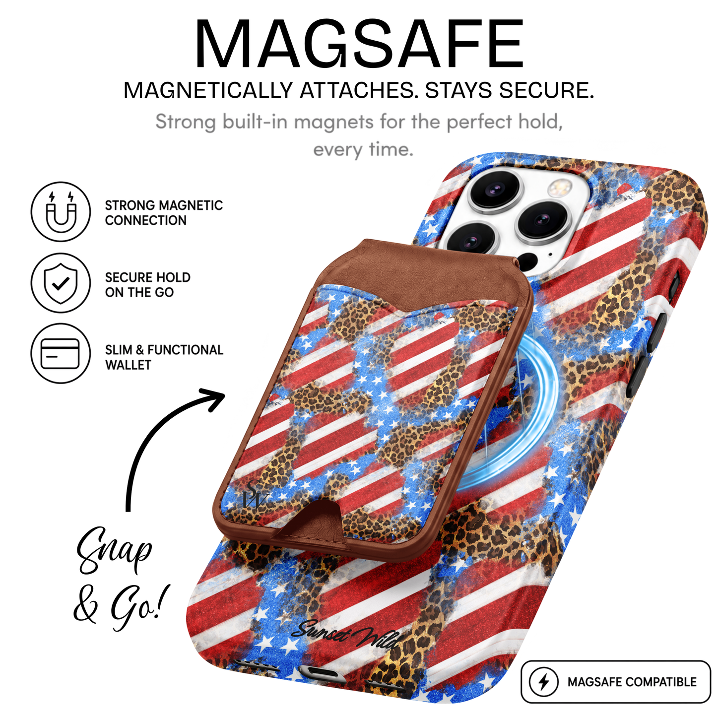 Red White & Wild Phone Wallet