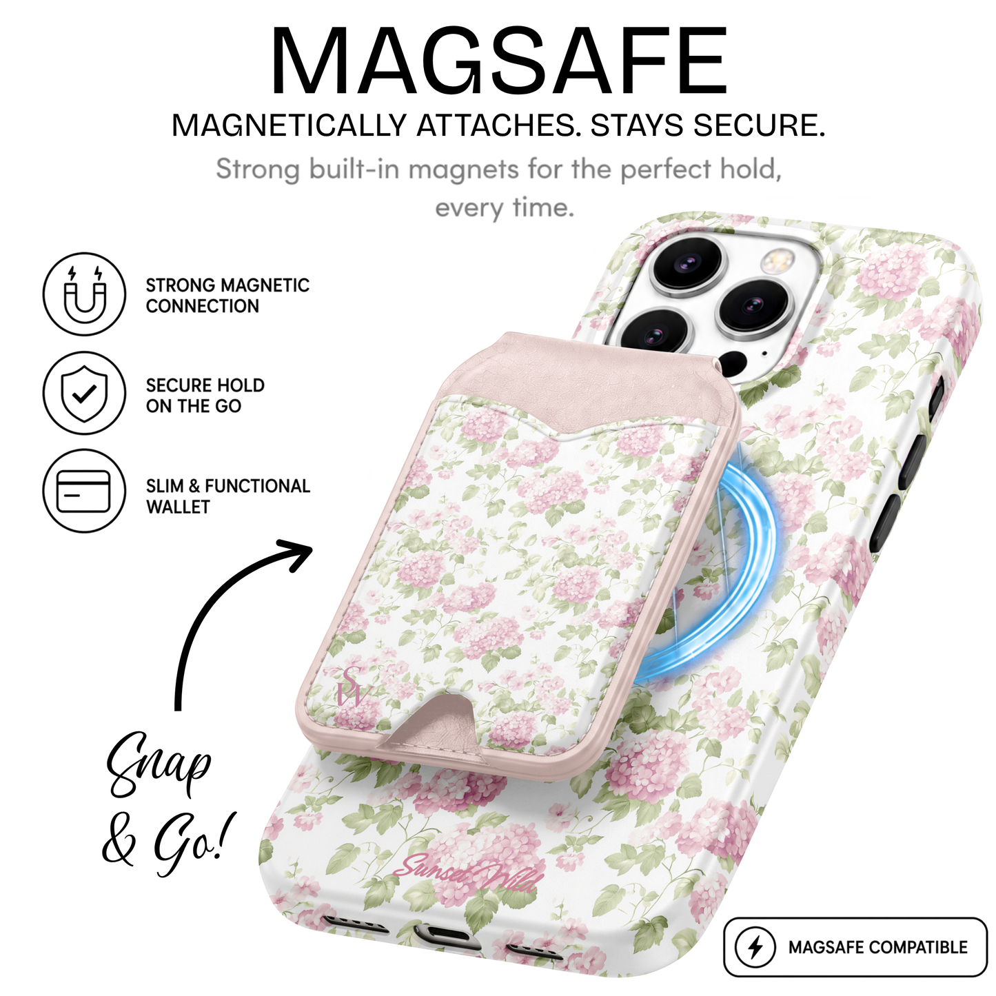 Vintage Hydrangeas MagSafe Wallet