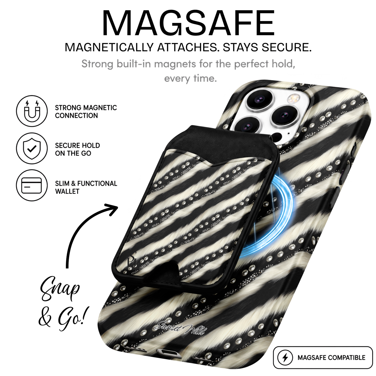 Zebra Glam MagSafe Wallet