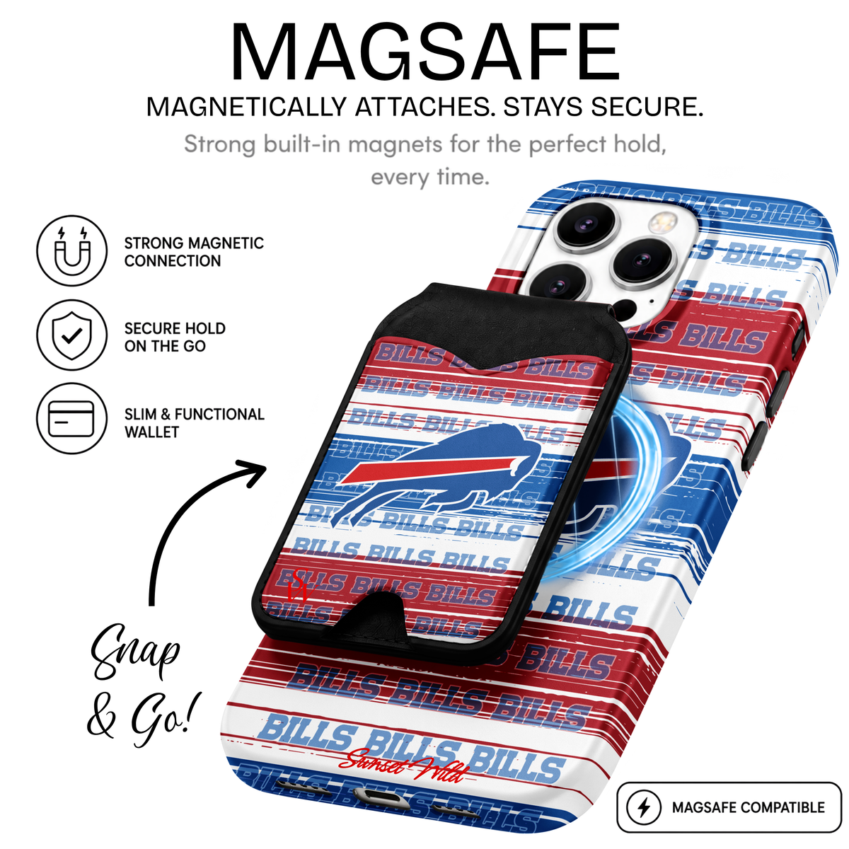 Bills Stripes MagSafe Wallet