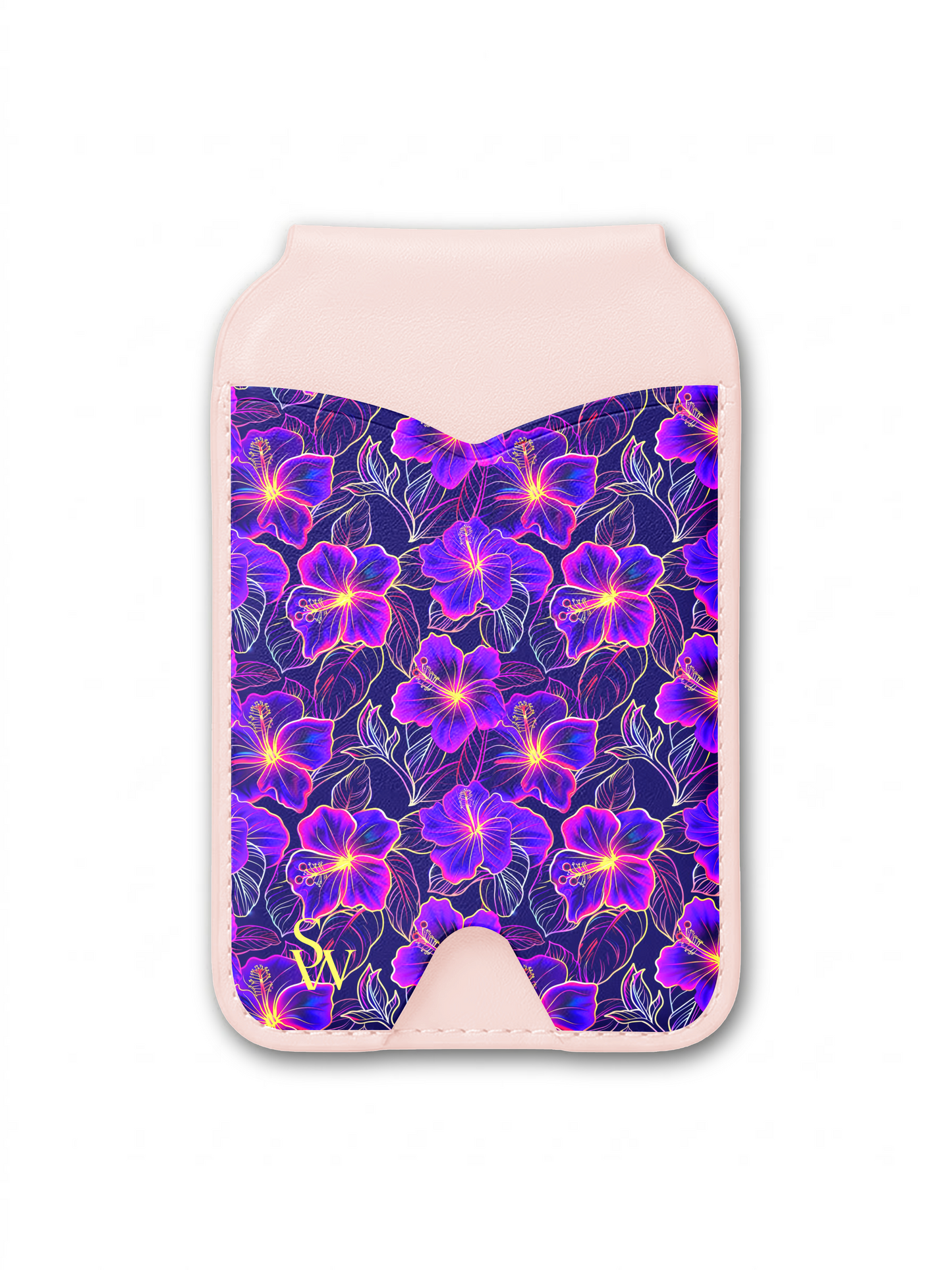 Neon Hibiscus Phone Wallet