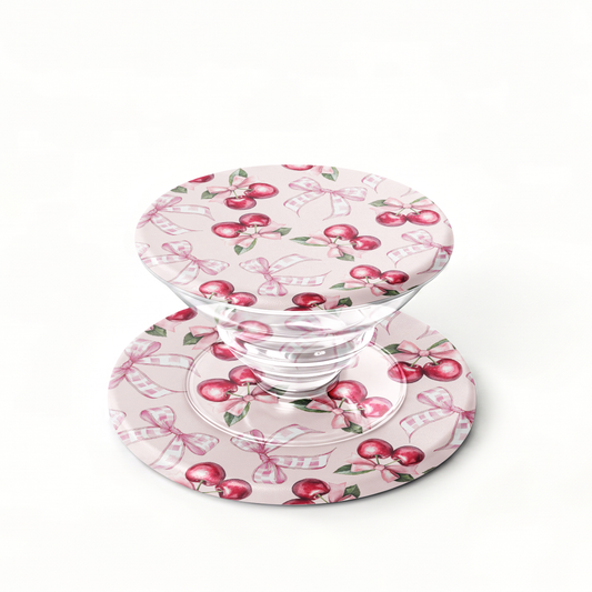 Blush Bow Cherries MagSafe Grip
