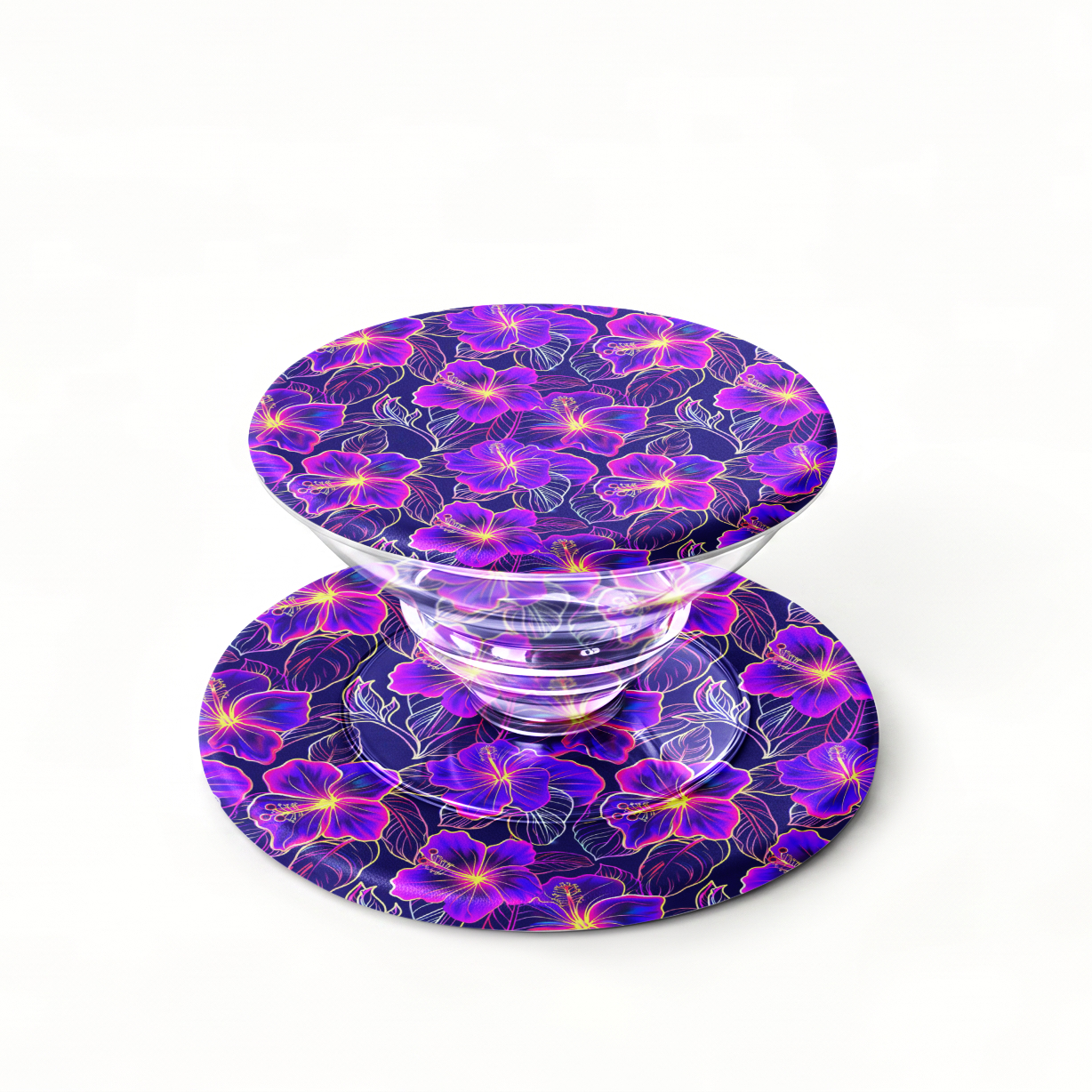 Neon Hibiscus Pop Socket