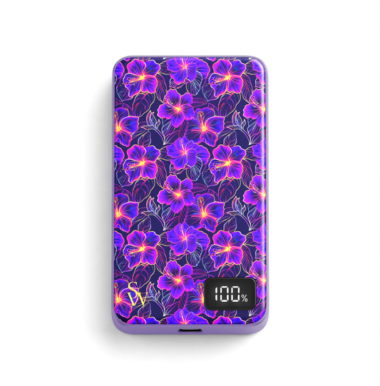 Neon Hibiscus MagSafe Power Bank
