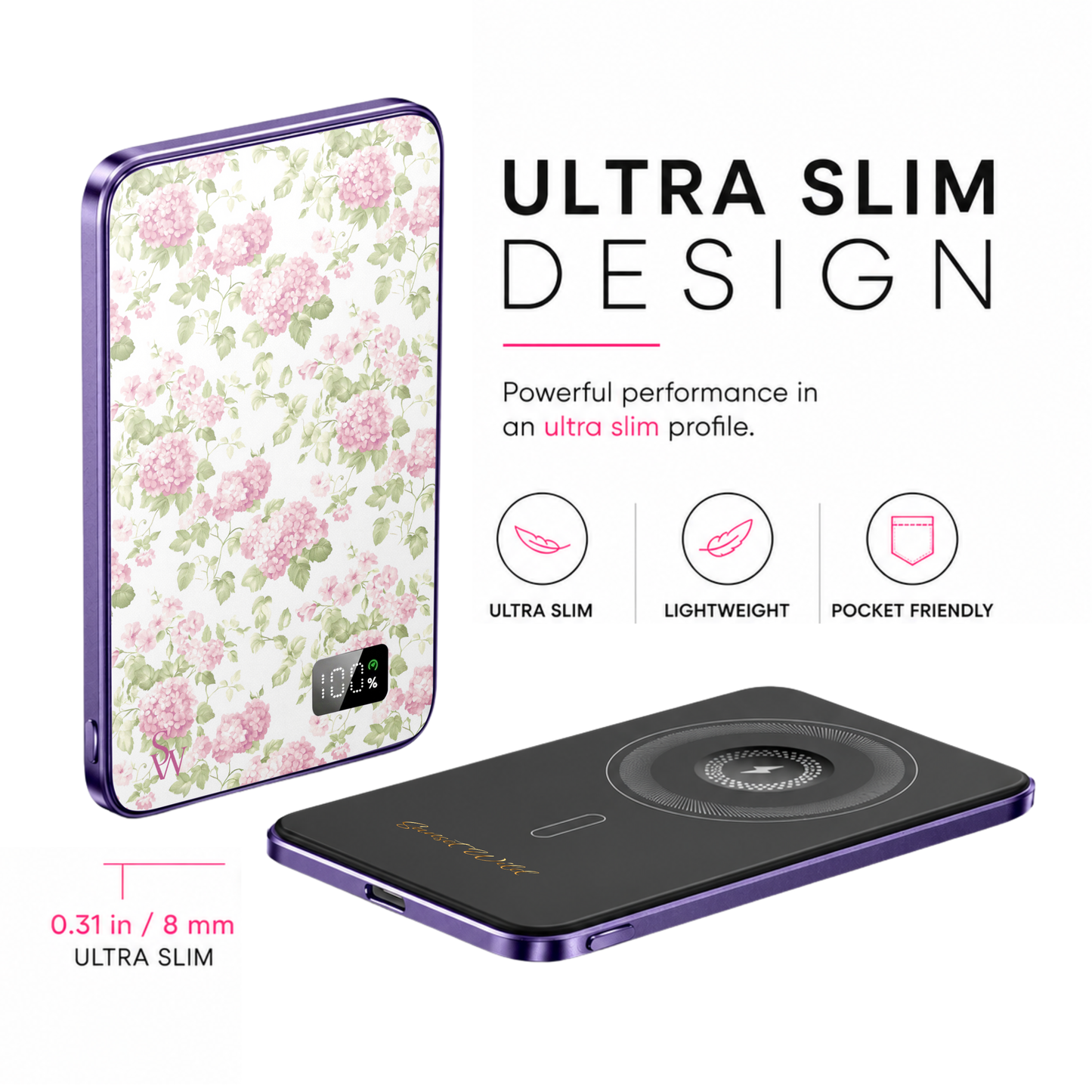 Vintage Hydrangeas Power Bank