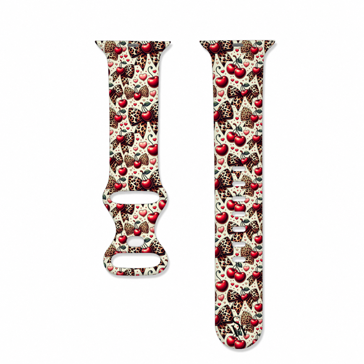 Cherry Cheetah Bows Watch Band